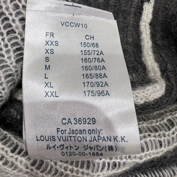 LOUIS VUITTON Men’s USA Flag Gray White Jacquard Mohair Crewneck Sweater, L - Picture 13 of 15